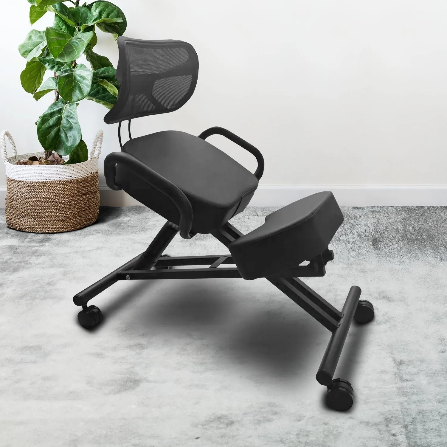 Adjustable Ergonomic Kneeling Chair with Brake Wheels - EKKIO