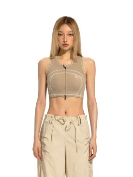 Brown Sturdy Zipper Bra