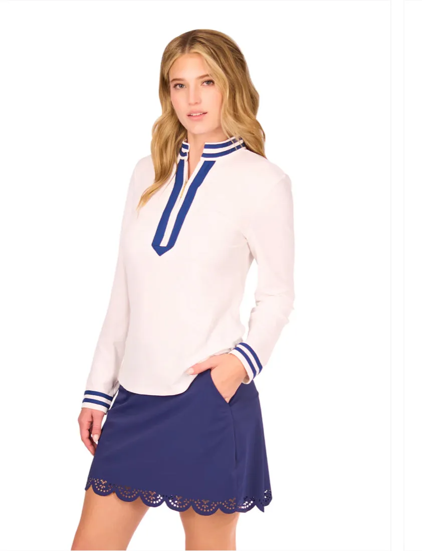 Cabana Life Navy Scallop Skort