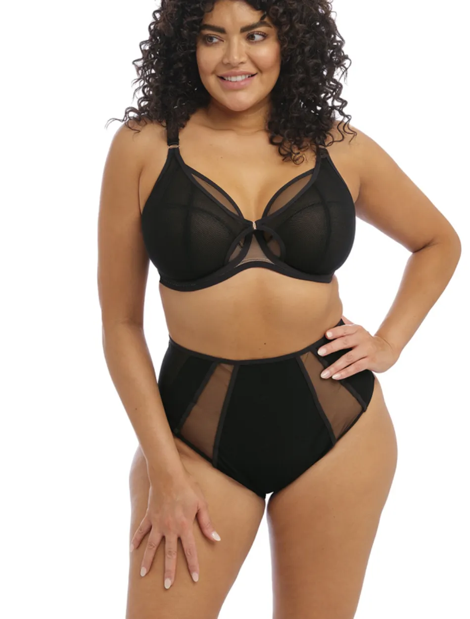 Elomi Kintai Underwire Plunge Bra, Black | Black Plunge Bra