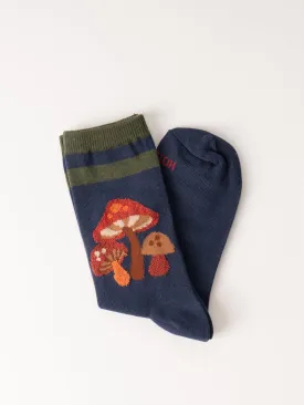 Fuzzy Mushroom Crew Socks