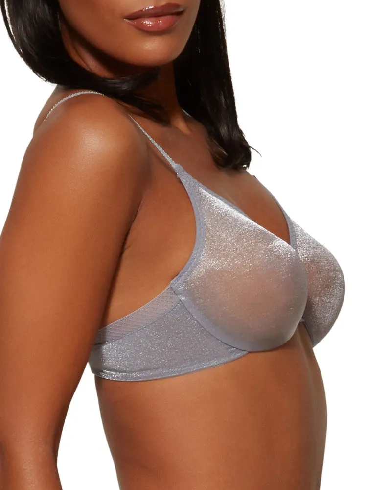 Glossies Sheer Moulded Bra - Silver