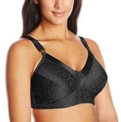 Just My Size Full Coverage, Leopard Satin, Wirefree Plus-Size Bra #1960