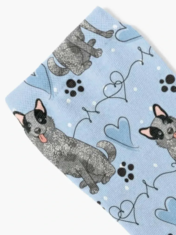 LOVE Blue Heeler Australian Cattle Dog Socks