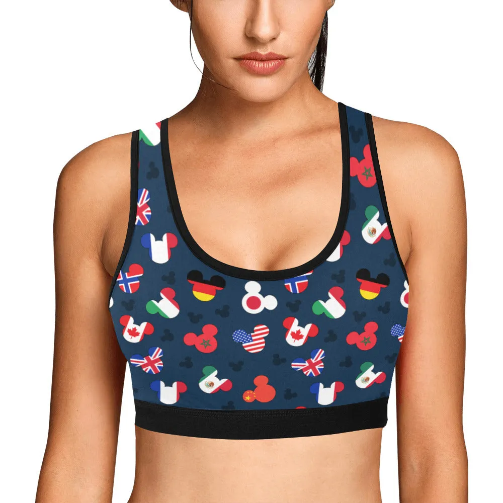 Mickey Flags Women's Sports Bra