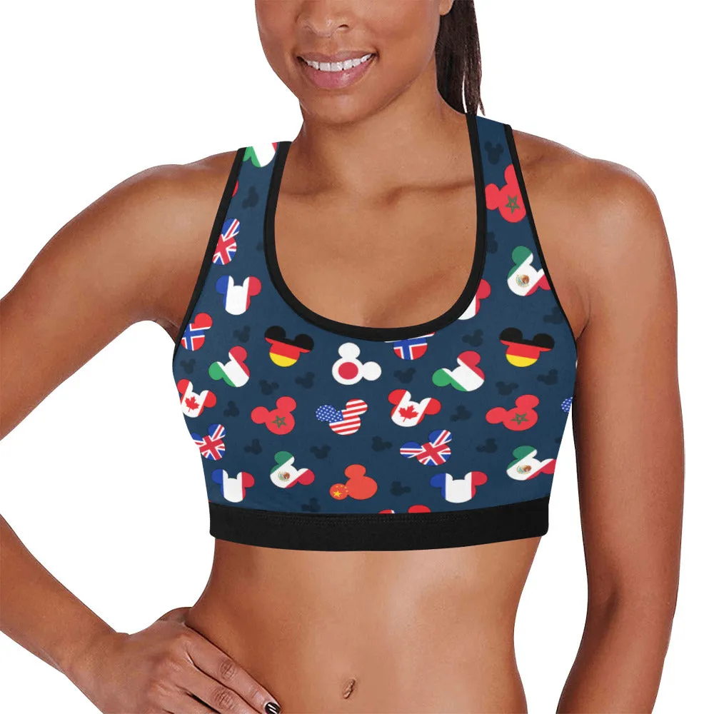 Mickey Flags Women's Sports Bra