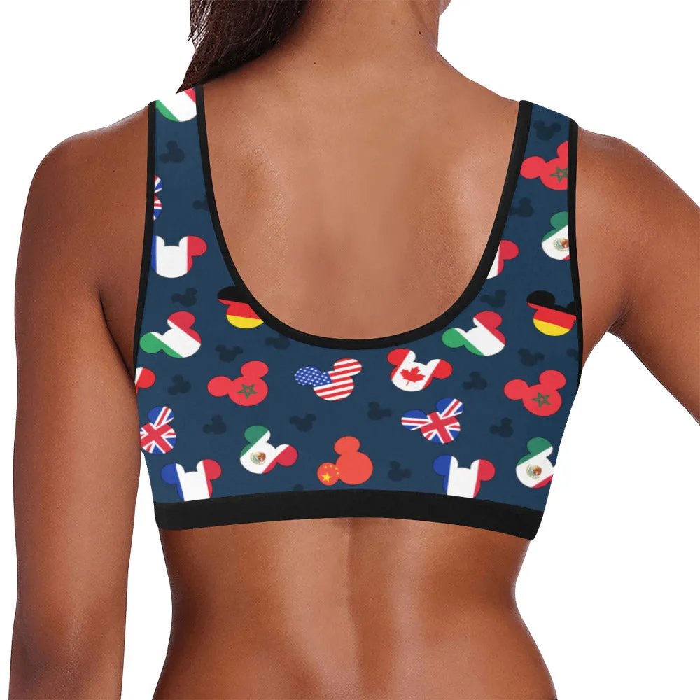 Mickey Flags Women's Sports Bra