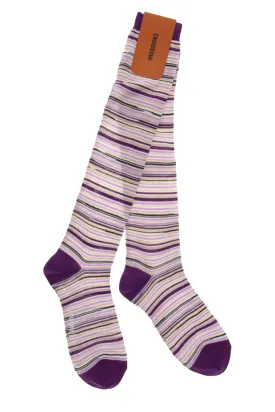 MISSONI GAMBALETTO Purple Lined Socks