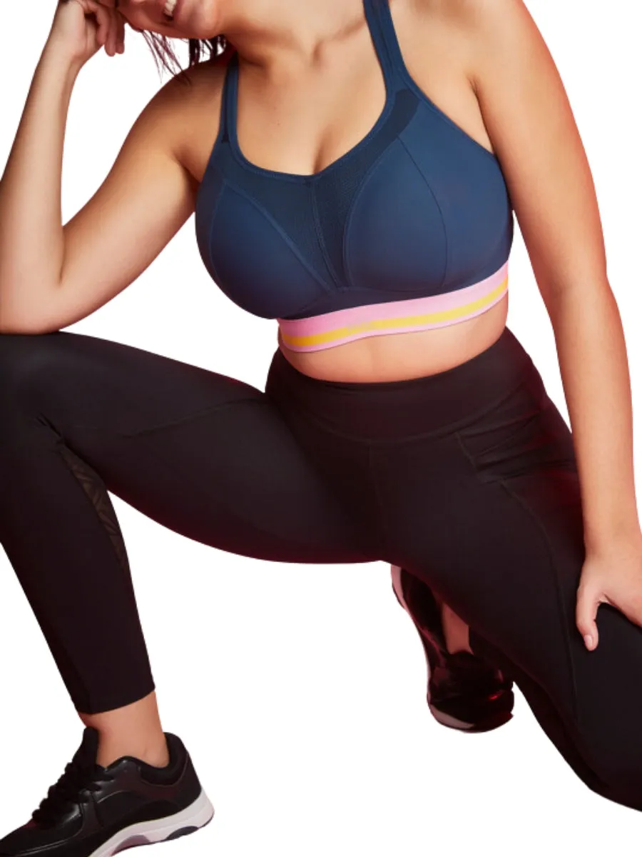 Non Wired Racerback Sports Bra - Retro Navy