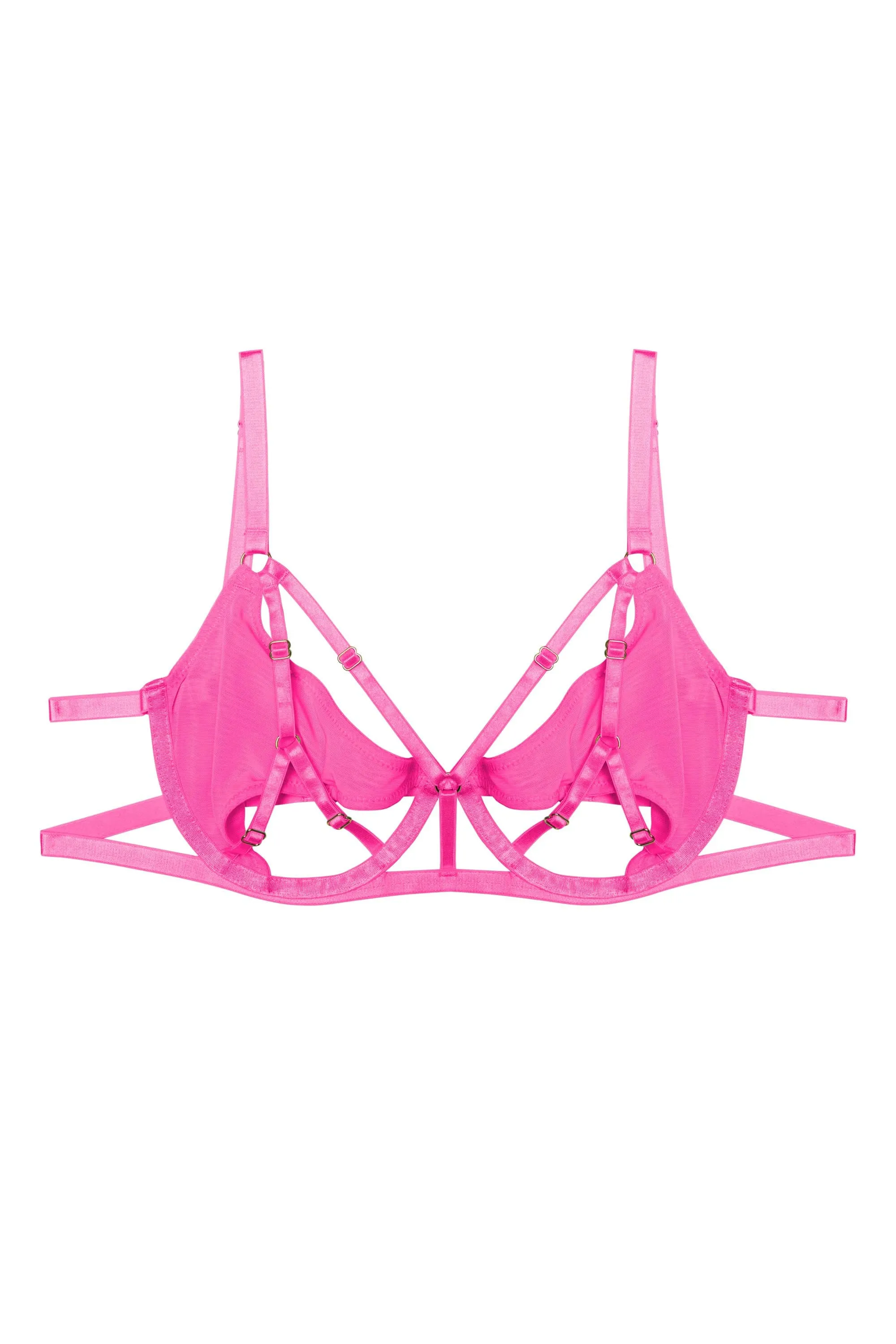 Penny Neon Pink Cut Out Mesh Bra