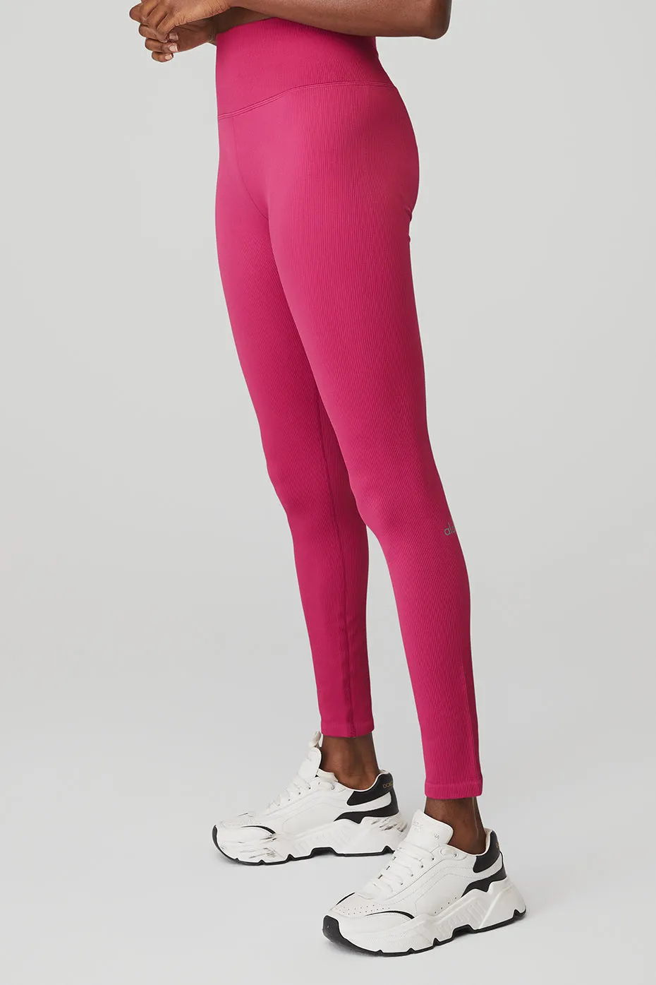 Seamless High-Waist Ribbed Legging - Magenta Crush