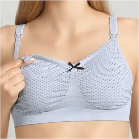 Seamless Non-Wired Nursing Bra Silver Grey Polka Dots - Anita