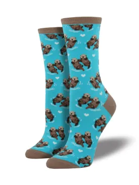 Significant Otter Women's Crew Socks in Bright Blue