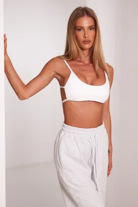 The Double strap sculpt bralet - White