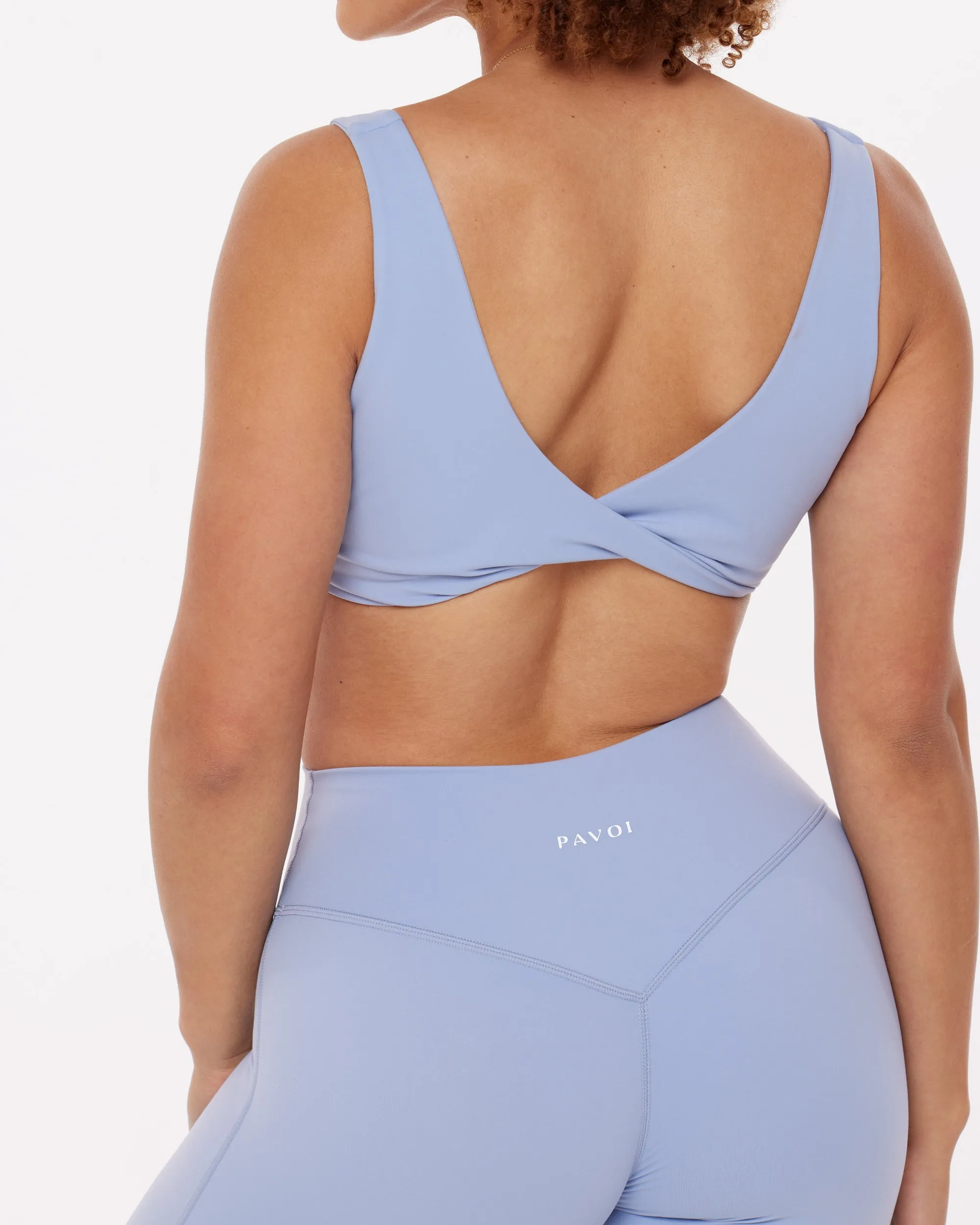 Twist-Front Reversible Padded Sports Bra