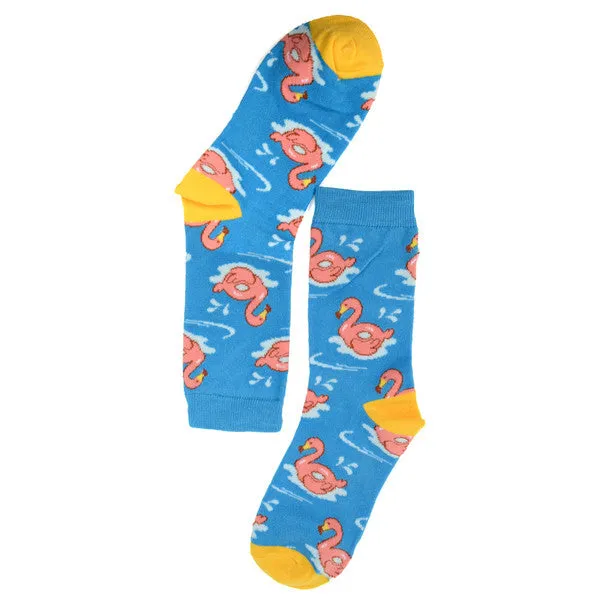 *Women's Flamingo (Pink Chickens) Tube Novelty Socks