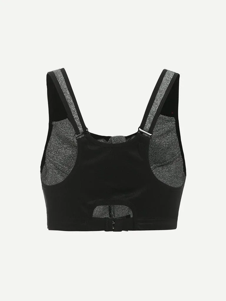 Zipper Front Sports Bra